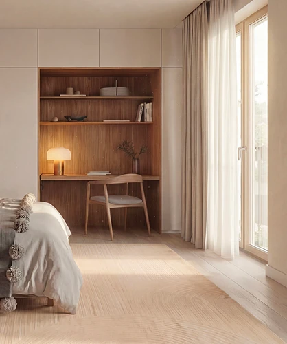 Un cocon de travail baigné de lumière naturelle pour une sérénité absolue.